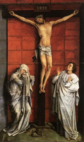 Рогир ван дер Вейден. Христос на кресте с Марией и св. Иоанном