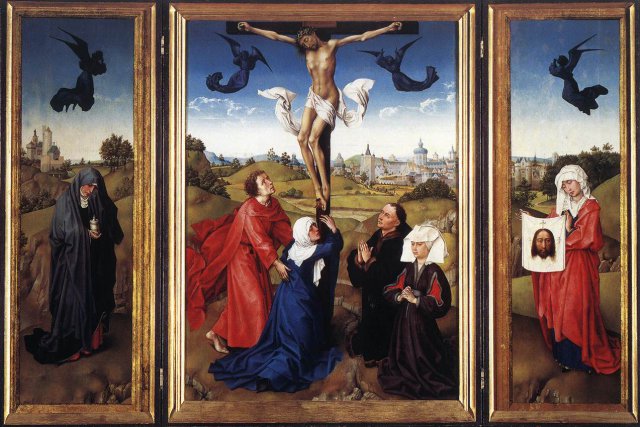 Рогир ван дер Вейден. Триптих Распятие на кресте 1445 г